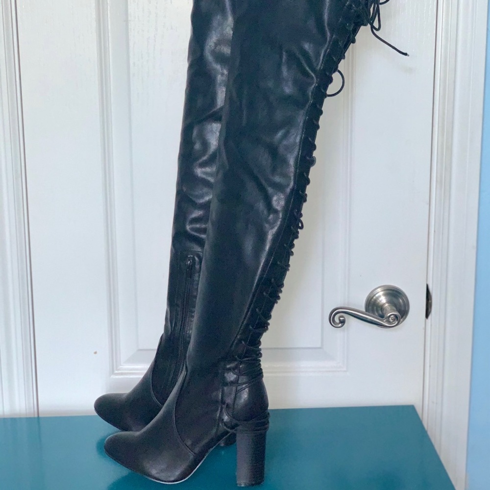 Fasionova Thigh High Faux Leather Boot